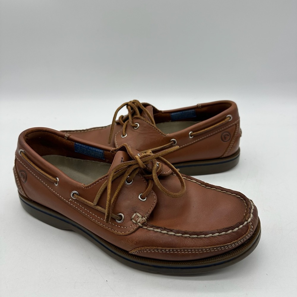 Rockport APM2664F Men's Size 9M Brown Leather Boat Shoes Dock Footwear